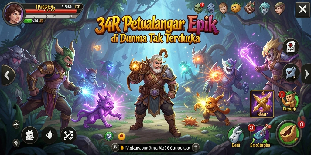 Gameplay seru di dunia penuh petualangan dalam 34R.