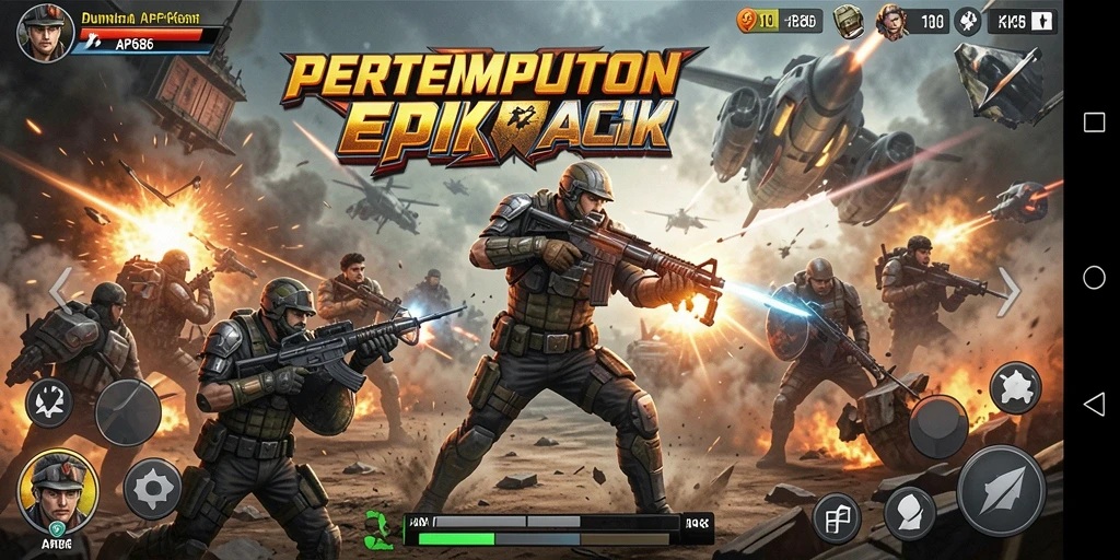 Screenshot AP686 menampilkan aksi pertempuran yang mendebarkan.