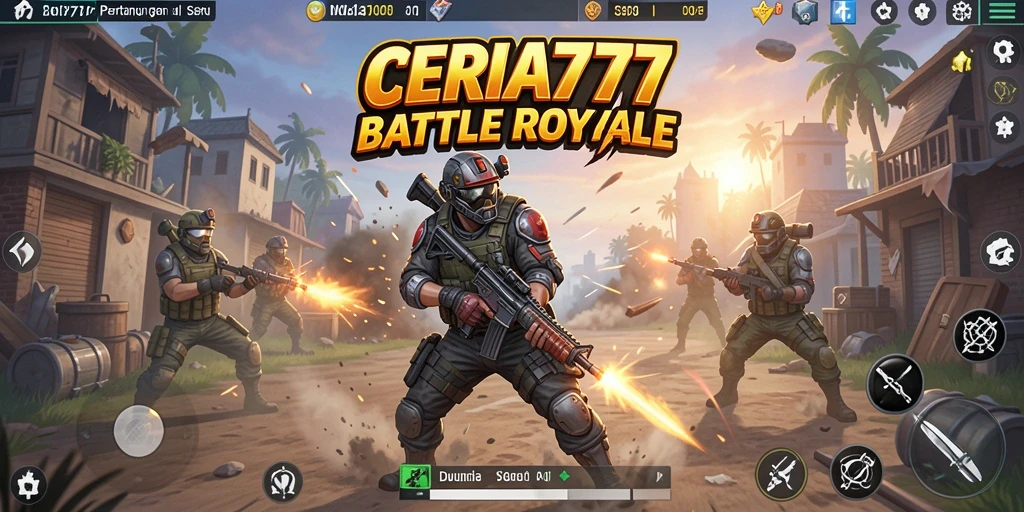 Screenshot CERIA777 menampilkan aksi seru dan intens dalam Battle Royale.