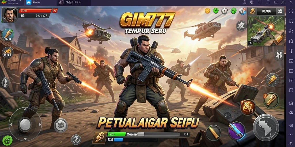 Tampilan gameplay seru dari GIM777 dengan aksi tembak-menembak intens.