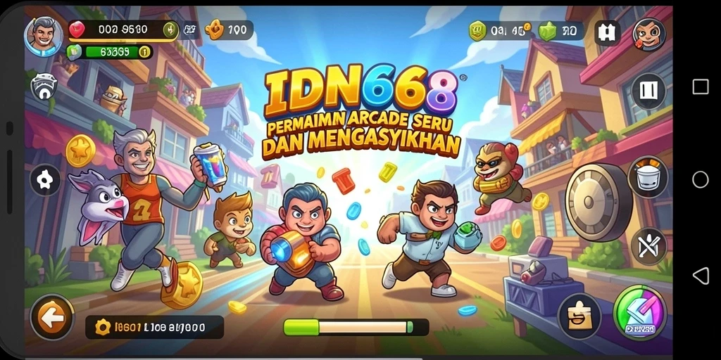 Tampilan dinamis dari gameplay seru IDN668 di level menantang.