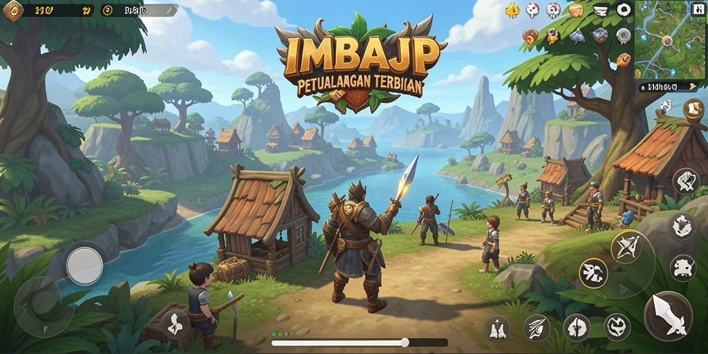 Screenshot gameplay IMBAJP yang menunjukkan dunia terbuka yang luas.