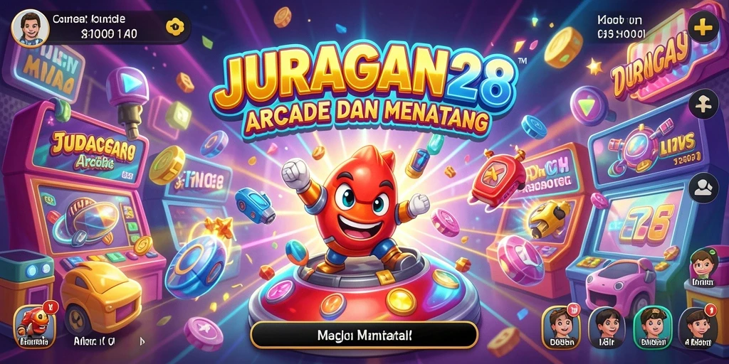Screenshot gameplay seru dari JURAGAN28 yang menunjukkan aksi arcade yang mengasyikkan.