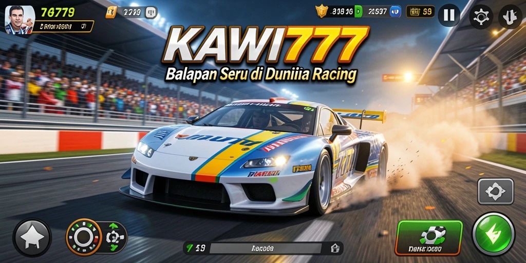 Screenshot utama KAWI777 menampilkan balapan cepat yang mendebarkan.