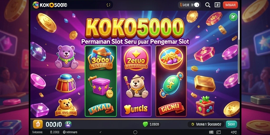 Screenshot menampilkan gameplay menarik dari KOKO5000 dengan tema slot yang cerah.