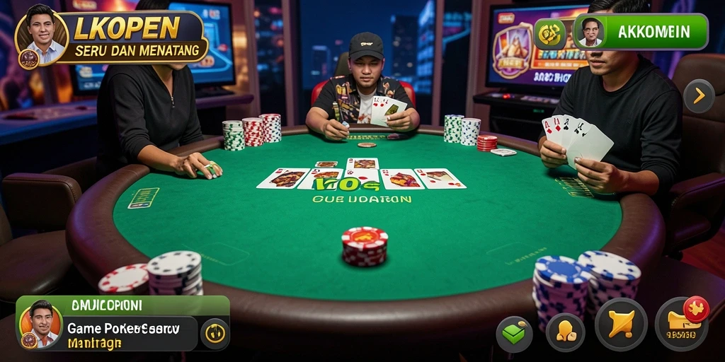 Tampilan gameplay LKOPEN yang menampilkan aksi seru Poker.