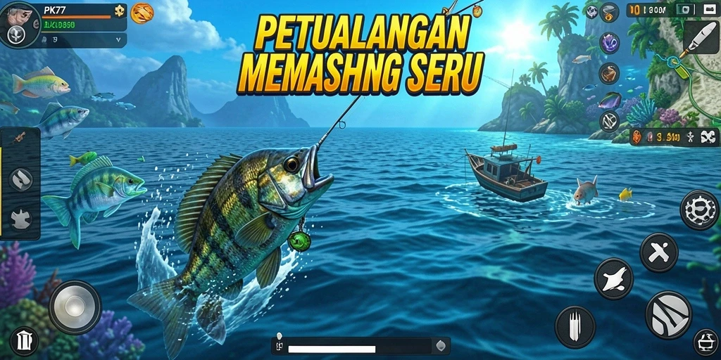 Tampilan menakjubkan dari gameplay memancing di PK77.