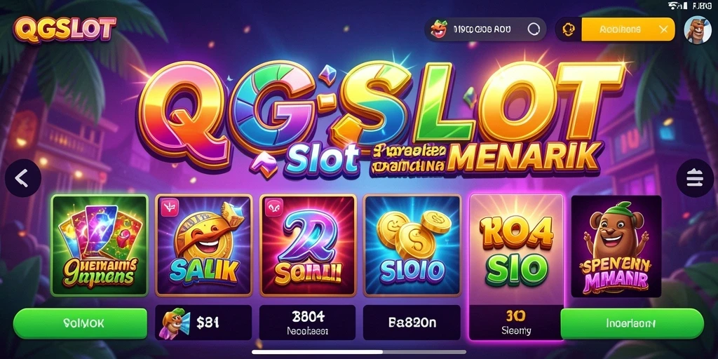 Tampilan gameplay QQSLOT dengan gulungan Slot yang berputar.