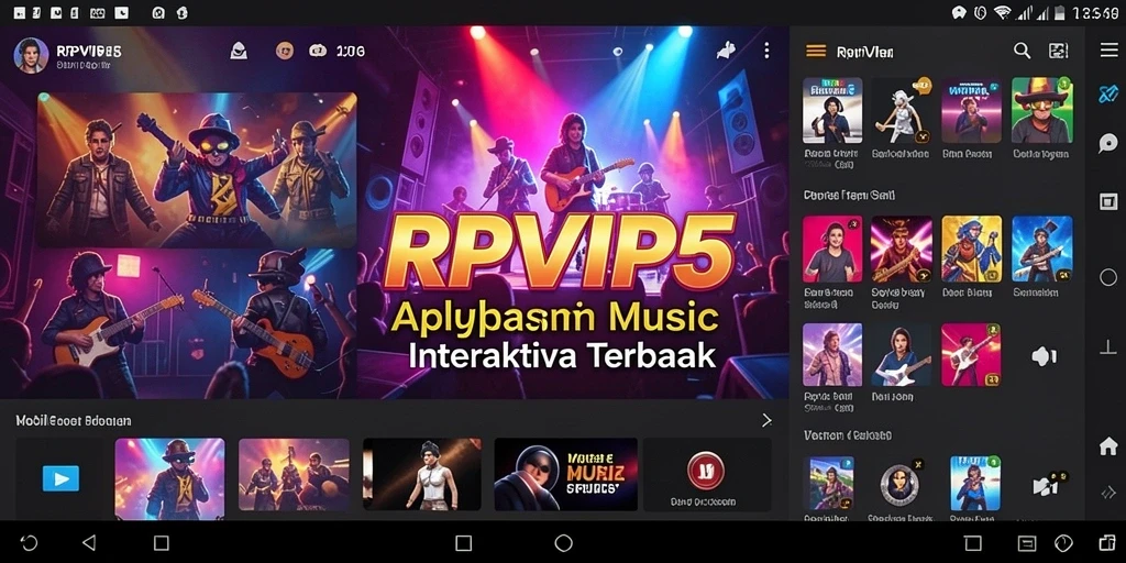 Tampilan gameplay interaktif RPVIP5 dengan koleksi lagu menarik.