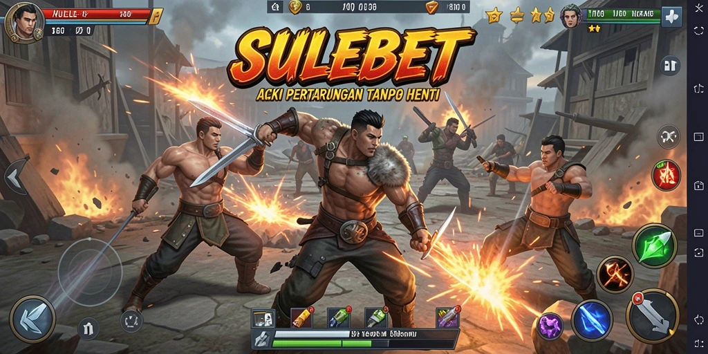 Screenshot utama SULEBET menampilkan aksi pertempuran yang menegangkan.