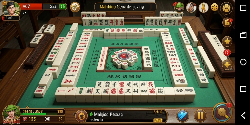 Tampilan permainan menarik dari V07 dengan gameplay Mahjong yang seru.