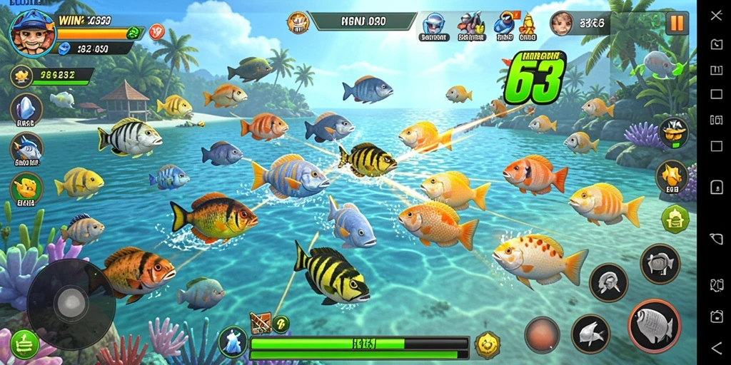Screenshot gameplay WIN33 menampilkan serunya menembak ikan.